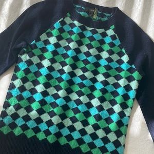 J Crew Argyle 100% Wool Sweater